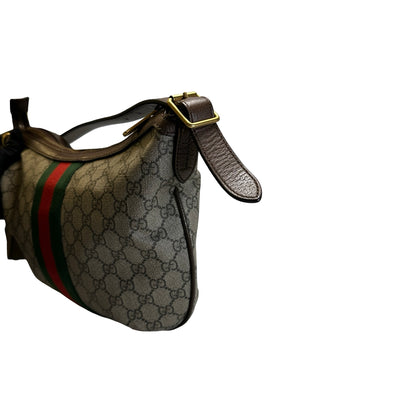 Used GUCCI GG Supreme Web Ophidia Shoulder Bag Beige Brown Green Red
