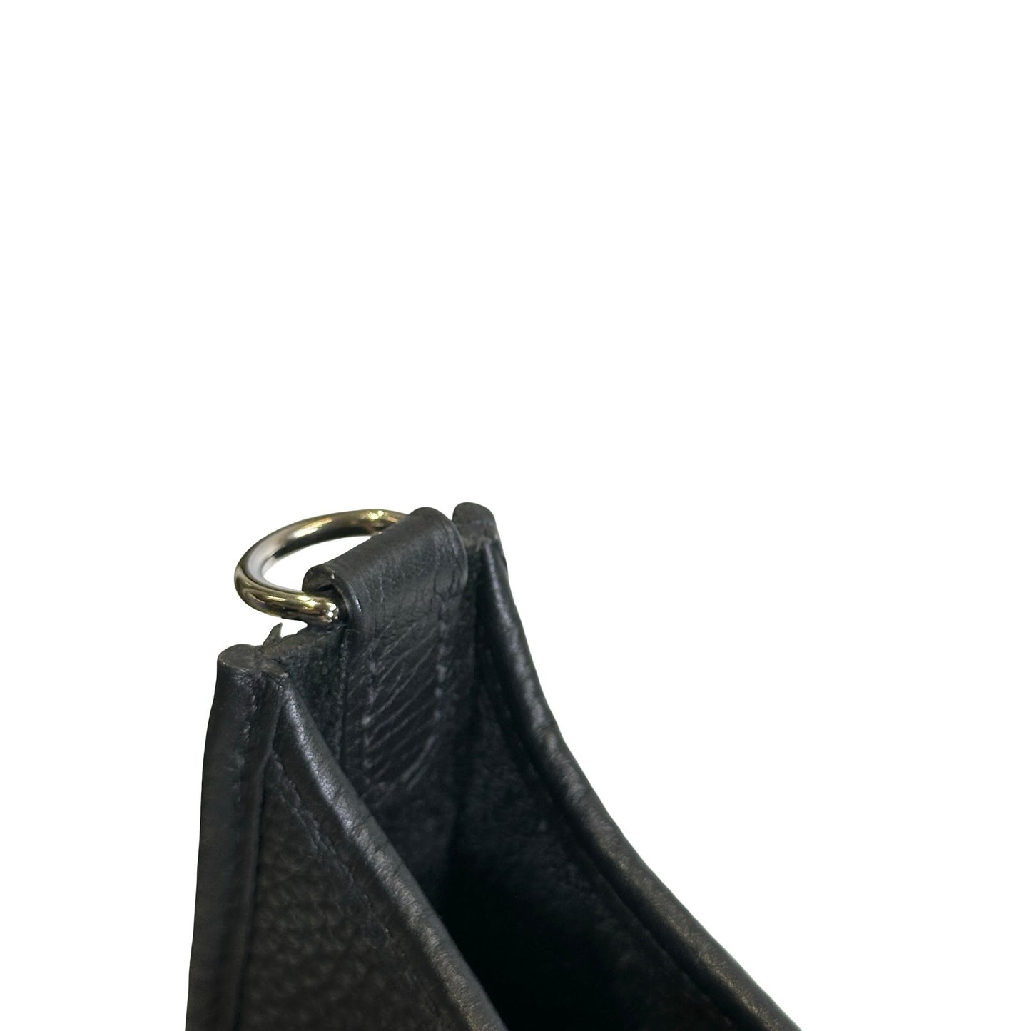 Used HERMES Clemence Evelyne Crossbody Bag Black