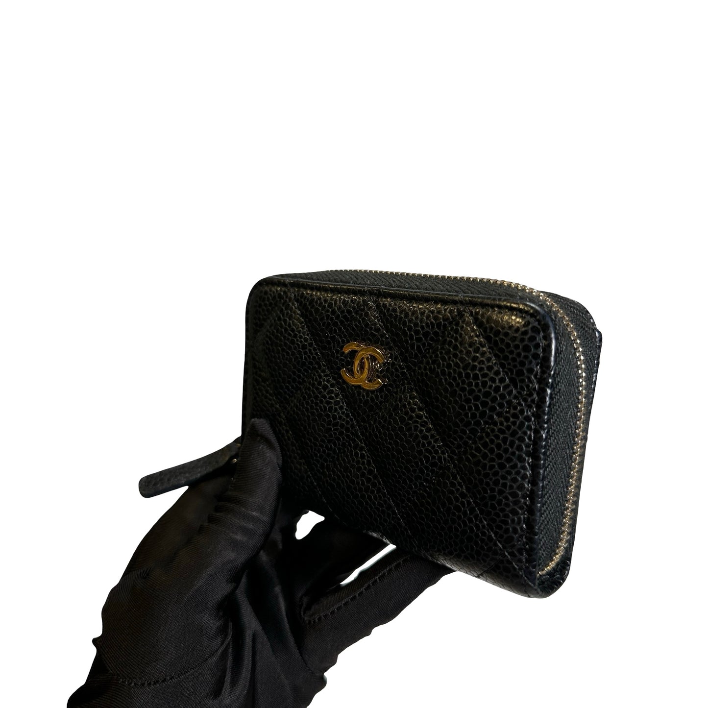 Used CHANEL Caviar Quilted Classic Zipped Coin Purse Coin Purse Black GHW