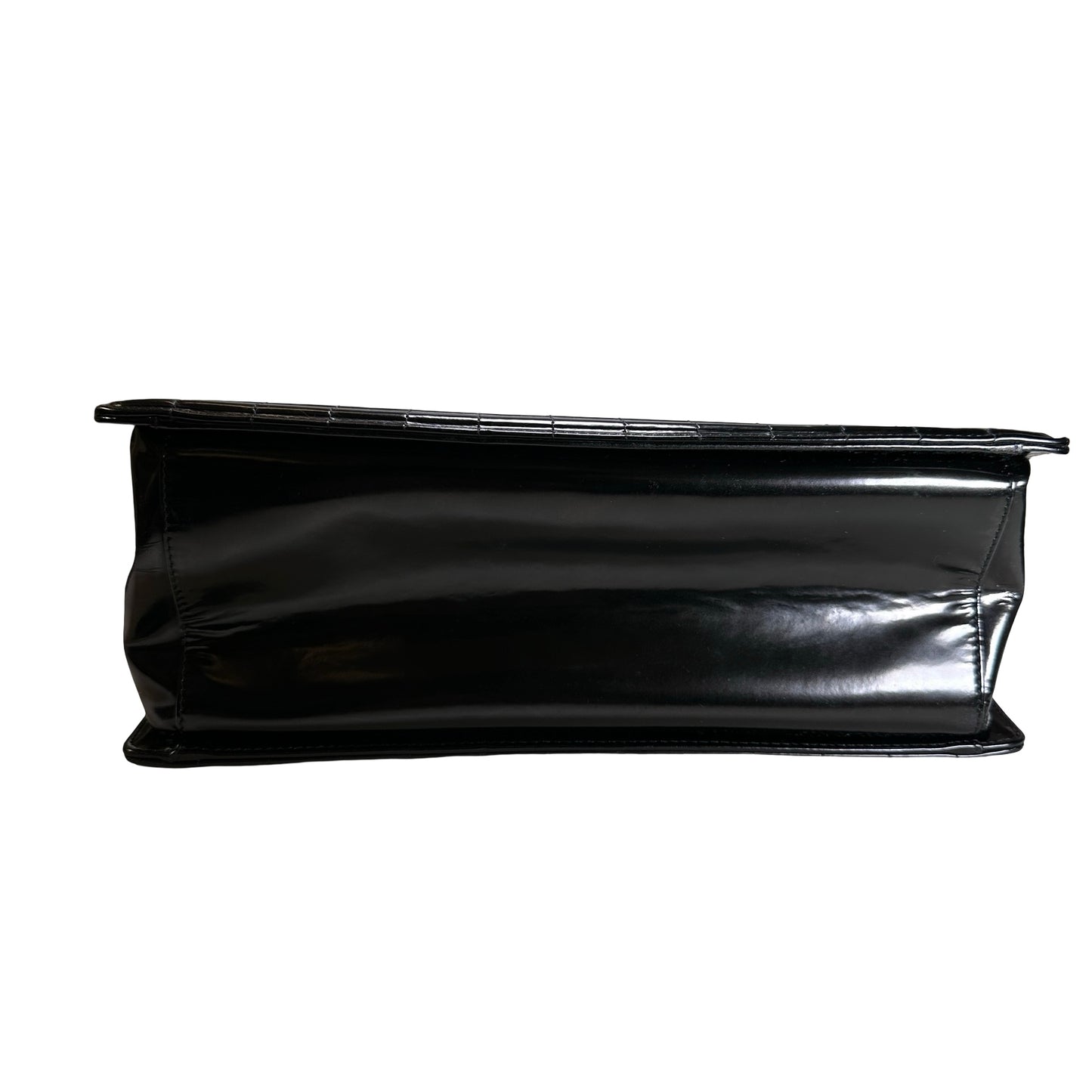 Used CHANEL Patent Leather Boy Shopping Tote Tote Bag Black PHW