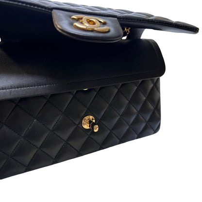 Used CHANEL Lambskin CF 25 Chain shoulder bag Black GHW