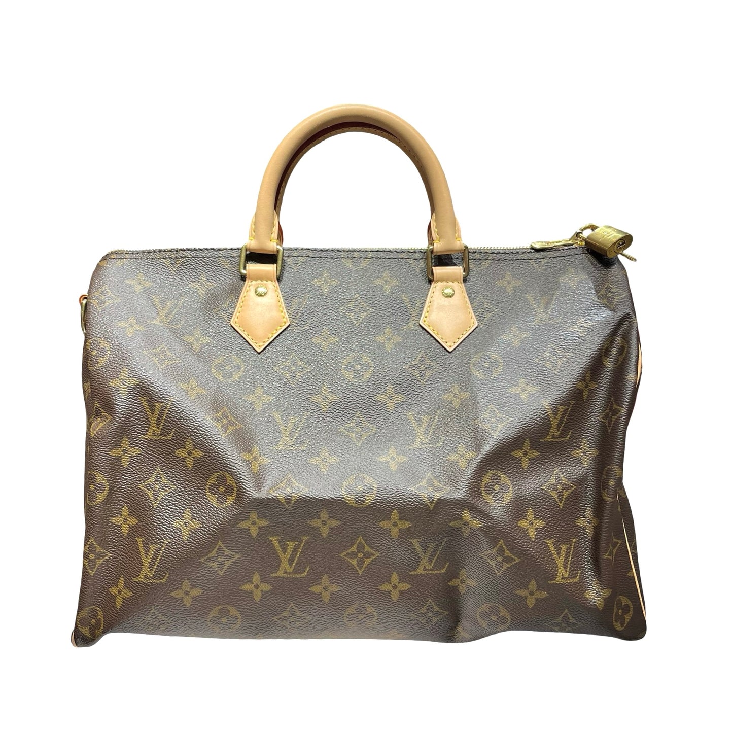 Used LOUIS VUITTON Monogram Canvas Speedy 35 Holdall Brown GHW
