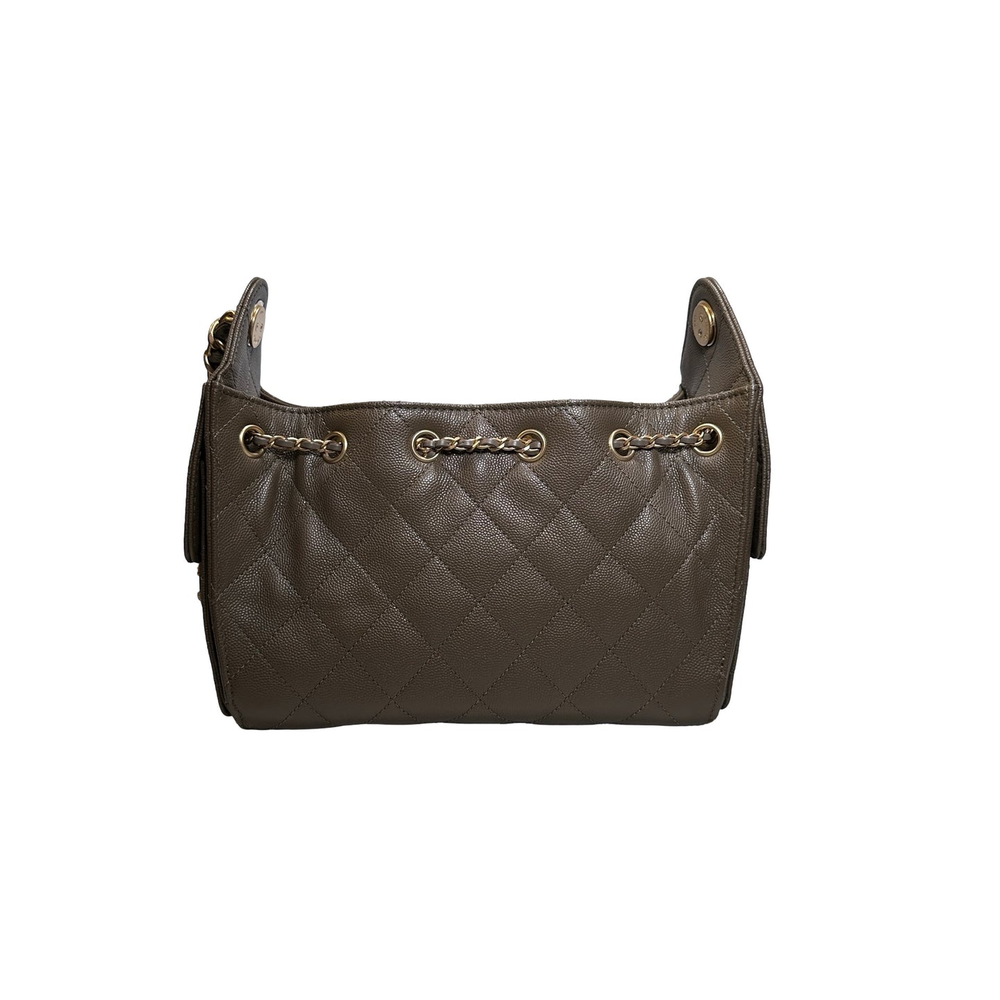 Used CHANEL Caviar Quilted Hobo Bag Hobo Bag Brown GHW