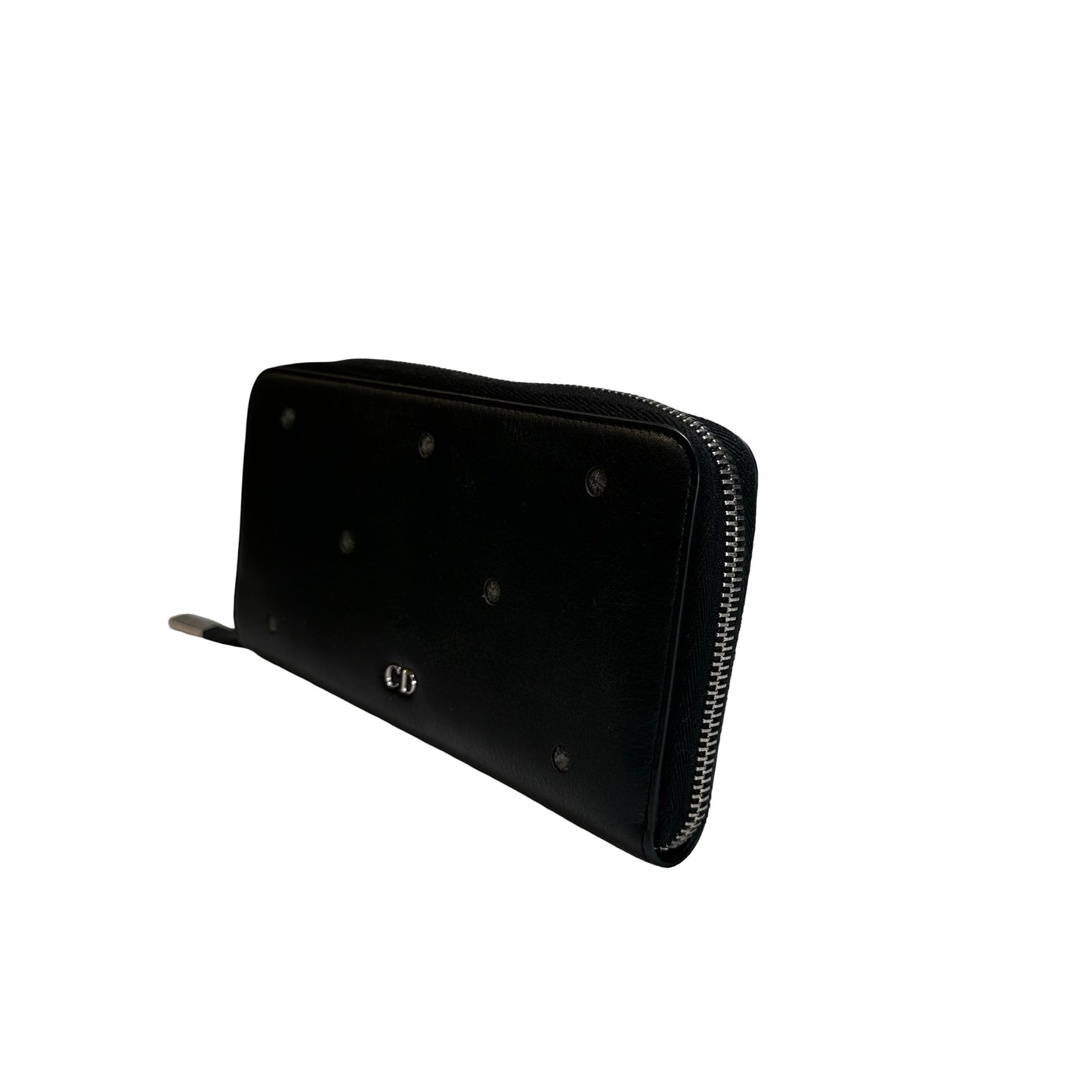 Used DIOR Leather Dior Homme Zipped Wallet Long wallet Black PHW
