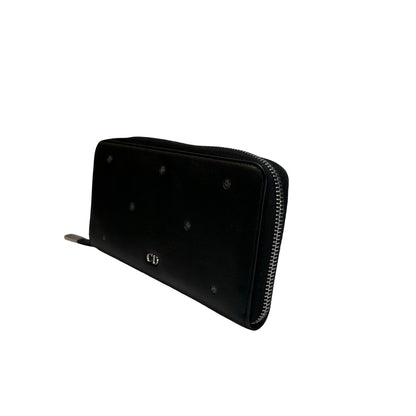 Used DIOR Leather Dior Homme Zipped Wallet Long wallet Black PHW