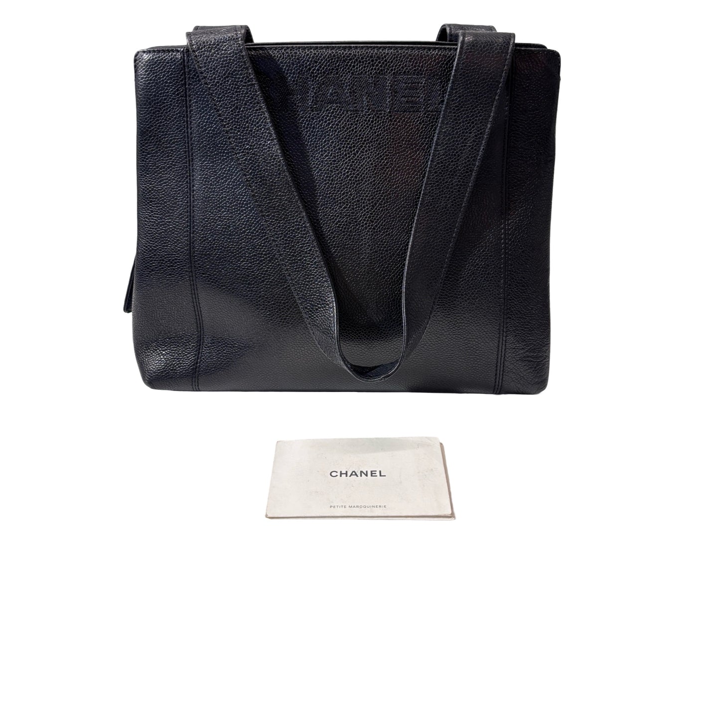 Used CHANEL Caviar Leather Vintage Shoulder Shoulder Bag GHW Black