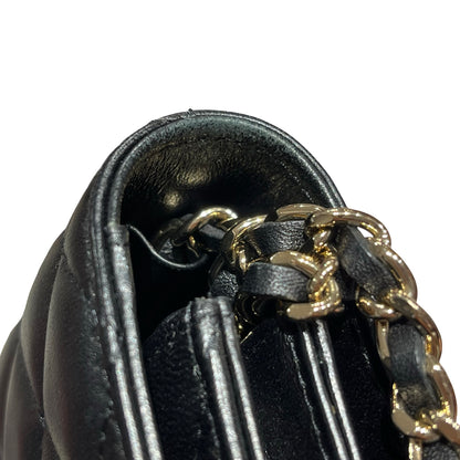 Used CHANEL Camellia WOC Wallet on Chain Black GHW
