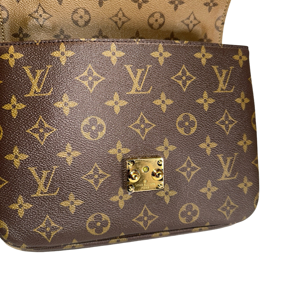 Used LOUIS VUITTON Monogram Monogram Reverse Pochette Metis Crossbody Bag Brown Light Brown
