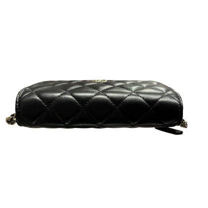 Used CHANEL Camellia WOC Wallet on Chain Black GHW