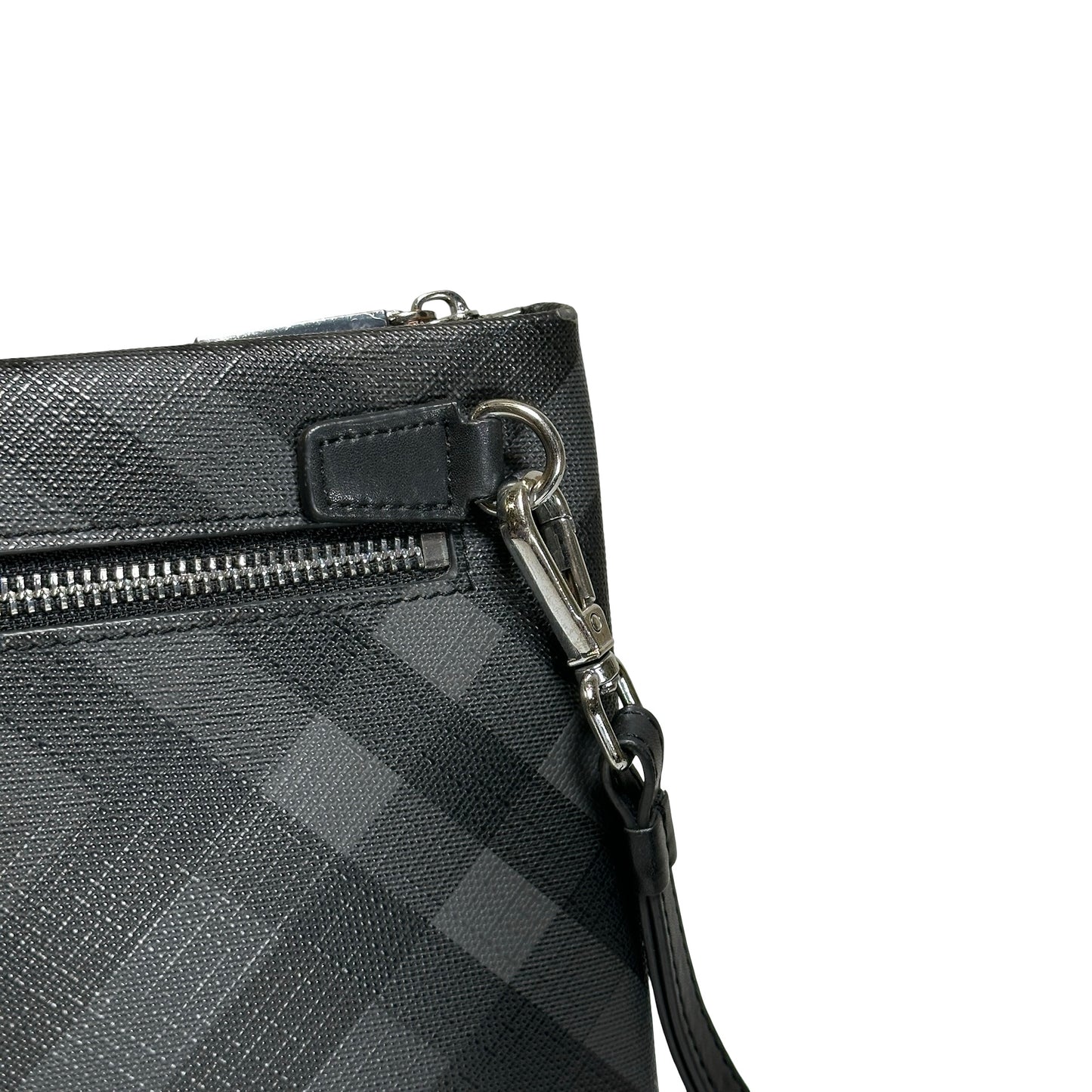 Used BURBERRY London Check Clutch Clutch Black Grey
