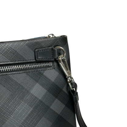 Used BURBERRY London Check Clutch Clutch Black Grey