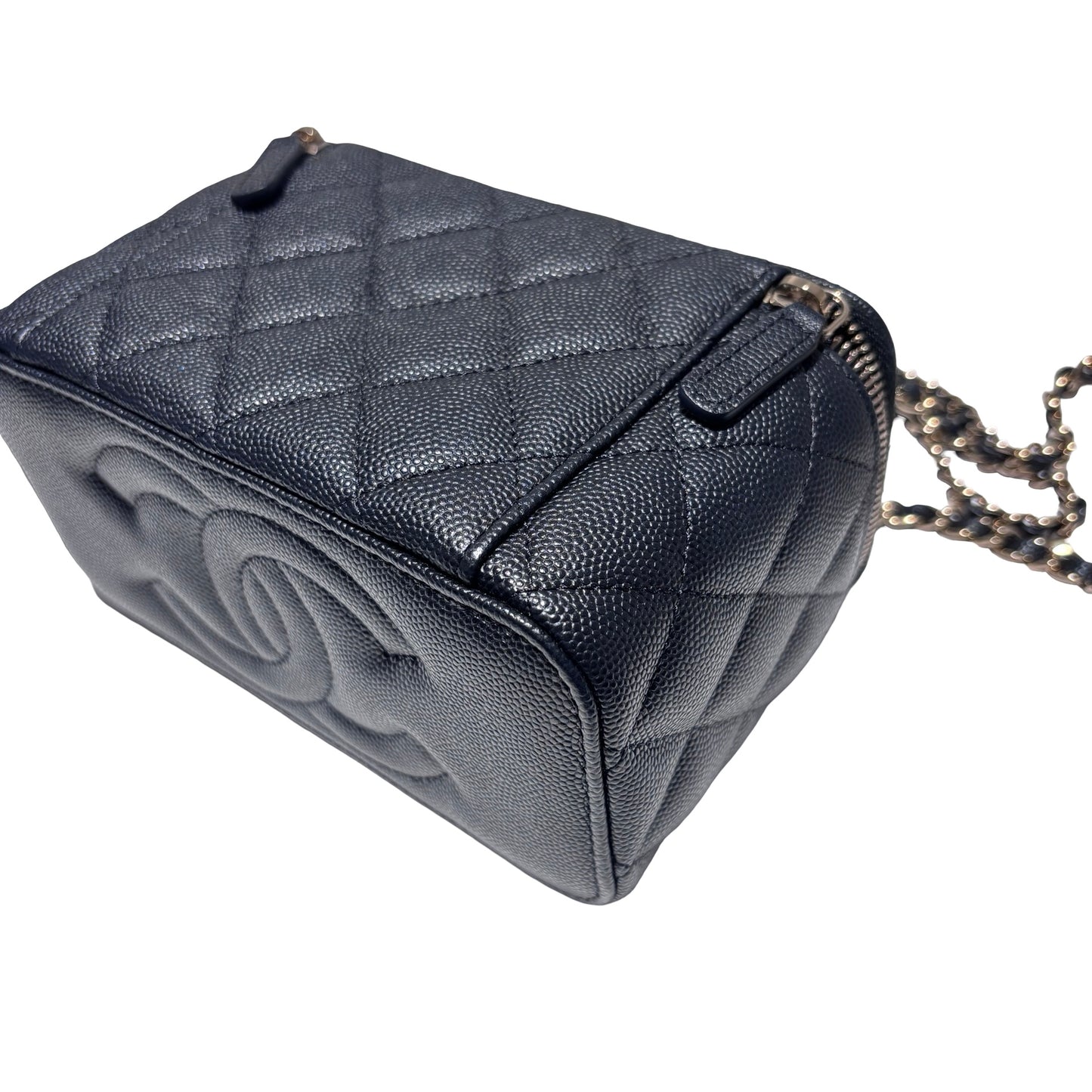 Used CHANEL Vanity Case Chain Shoulder Bag Black GHW