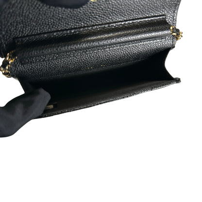 Used CHANEL Caviar Quilted Mini Flap Bag Chain Shoulder Bag Black Gold hardware