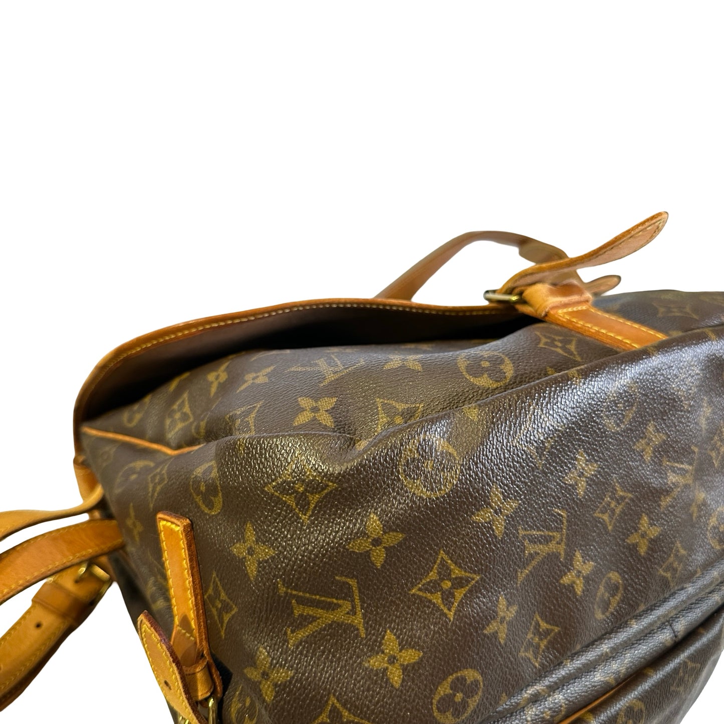 Used LOUIS VUITTON Monogram Saumur Messenger Bag Brown