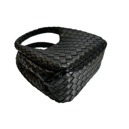 Used BOTTEGA VENETA Intrecciato Leather Jodie Handbag Black