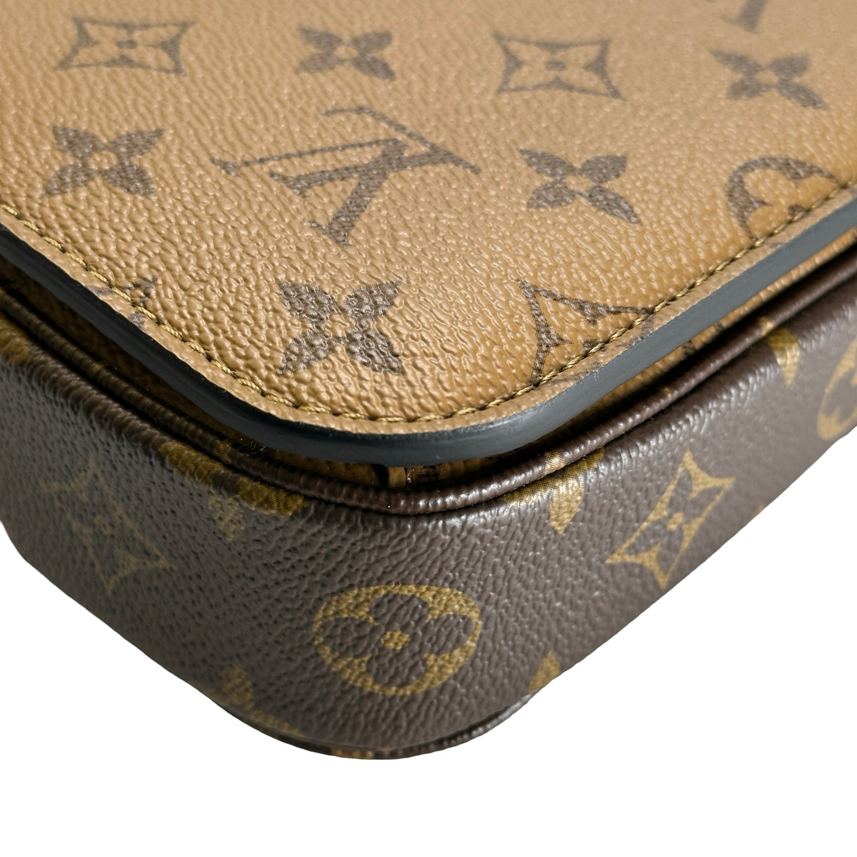 Used LOUIS VUITTON Monogram Monogram Reverse Pochette Metis Crossbody Bag Brown Light Brown