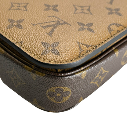 Used LOUIS VUITTON Monogram Monogram Reverse Pochette Metis Crossbody Bag Brown Light Brown
