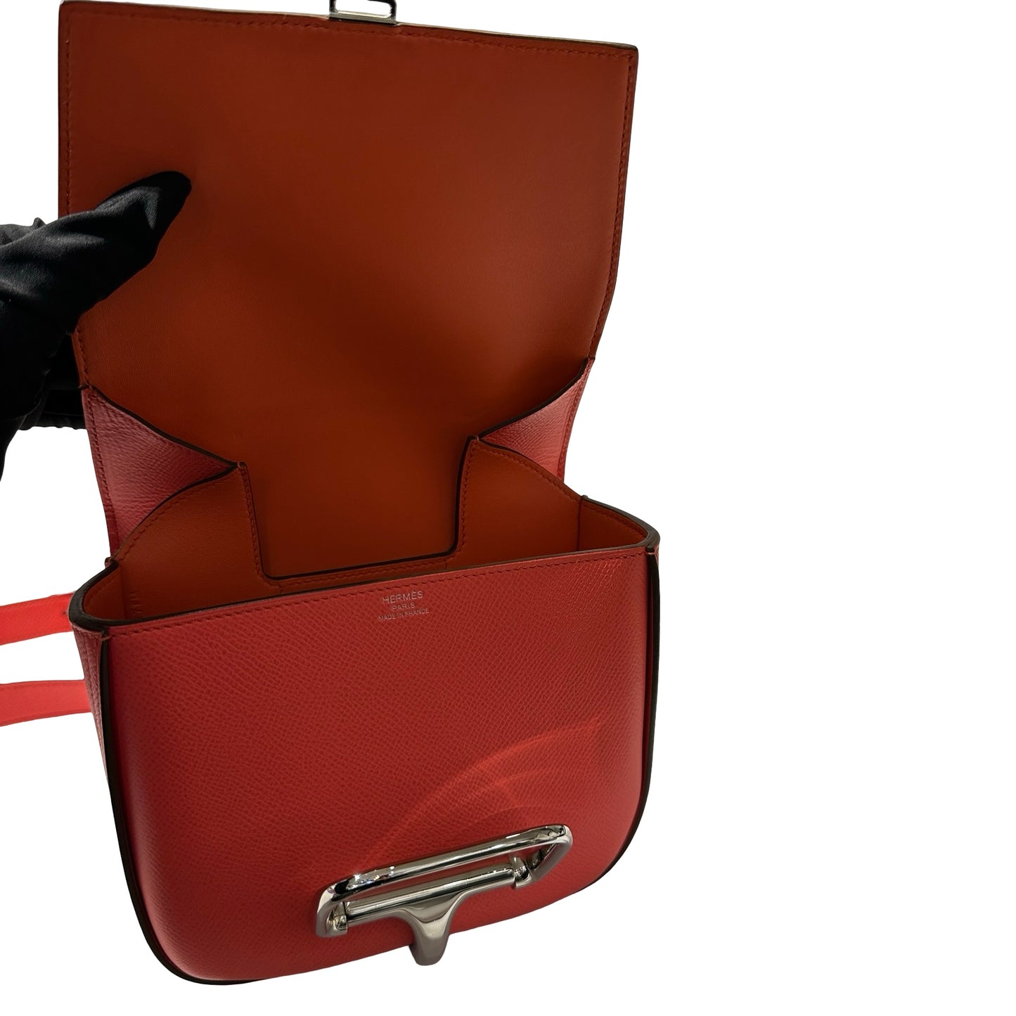 Used HERMÈS Epsom leather MINI DELLA Shoulder Bag 0E Rose Texas