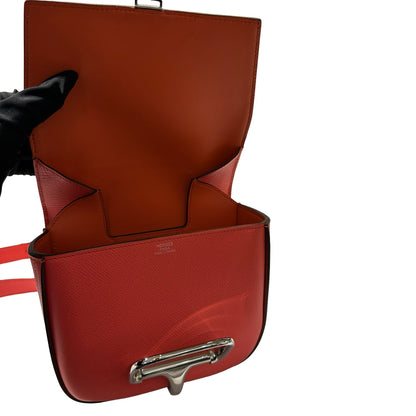 Used HERMÈS Epsom leather MINI DELLA Shoulder Bag 0E Rose Texas