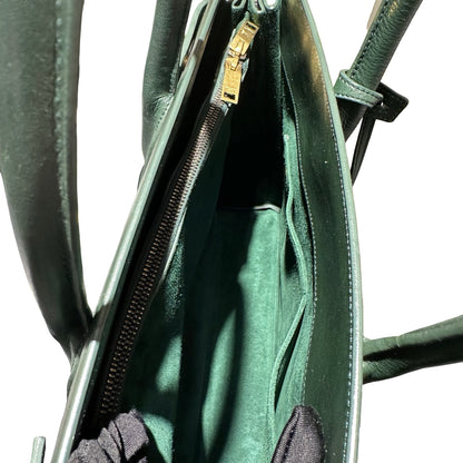 Used Saint Laurent Calfskin Leather Sac de Jour Tote Bag Green GHW