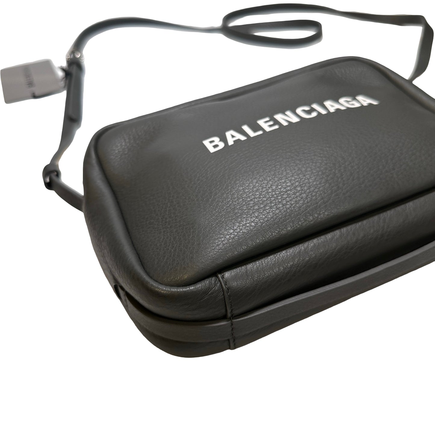 Used BALENCIAGA Calfskin Leather Crossbody Cross Body Bag Black PHW