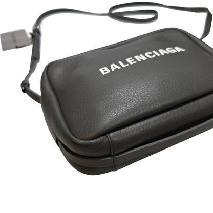 Used BALENCIAGA Calfskin Leather Crossbody Cross Body Bag Black PHW