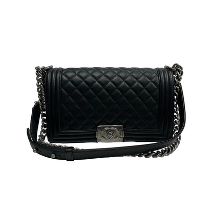 Brand New CHANEL Lambskin Boy Chain shoulder bag Black PHW