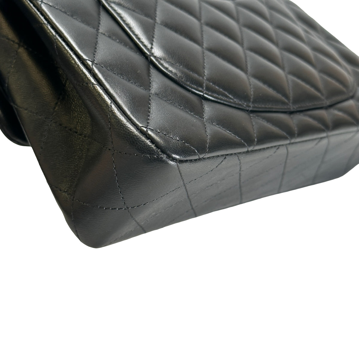 Used CHANEL Lambskin CF Crossbody Bag Black PHW