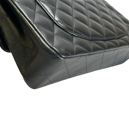 Used CHANEL Lambskin CF Crossbody Bag Black PHW