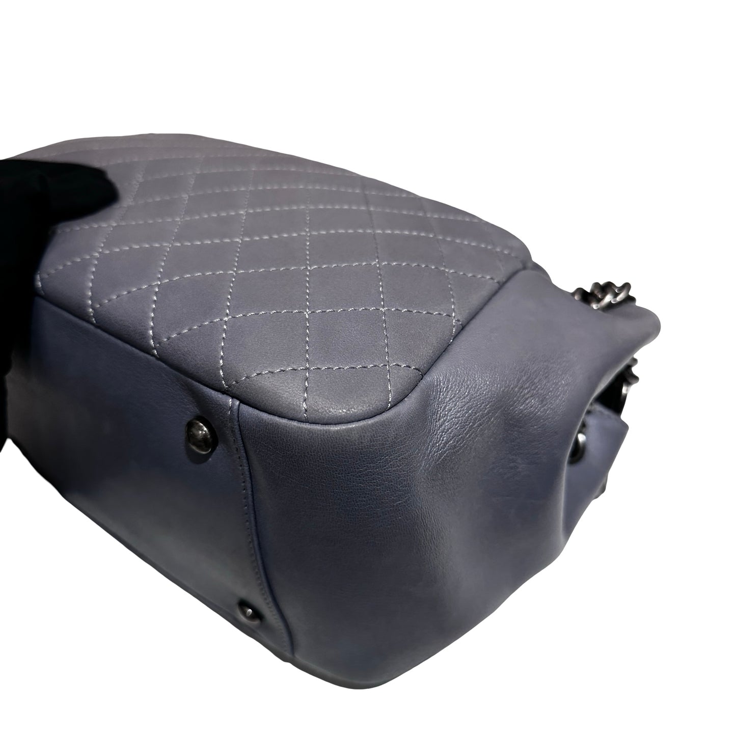 Used CHANEL Boy Shoulder Bag Grey PHW