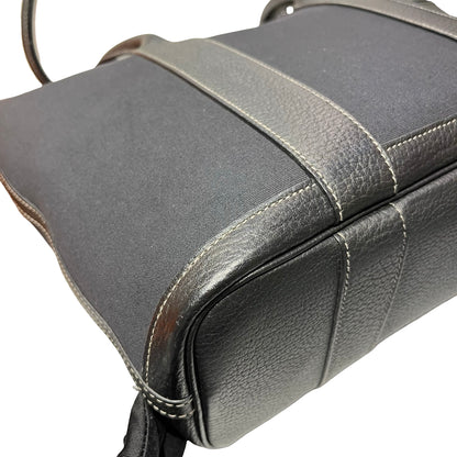 Used HERMÈS Toile Zip Garden Party PM Tote Bag Black PHW