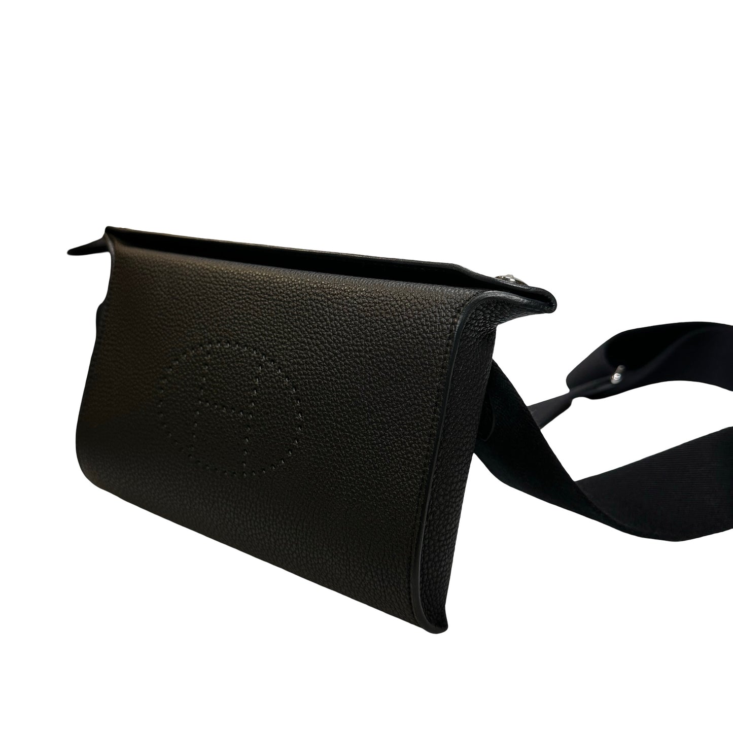 Used HERMES Togo Evelyne Crossbody Bag Black PHW