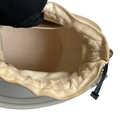 Used DIOR Leather Vibe Bucket Bag White Navy Blue