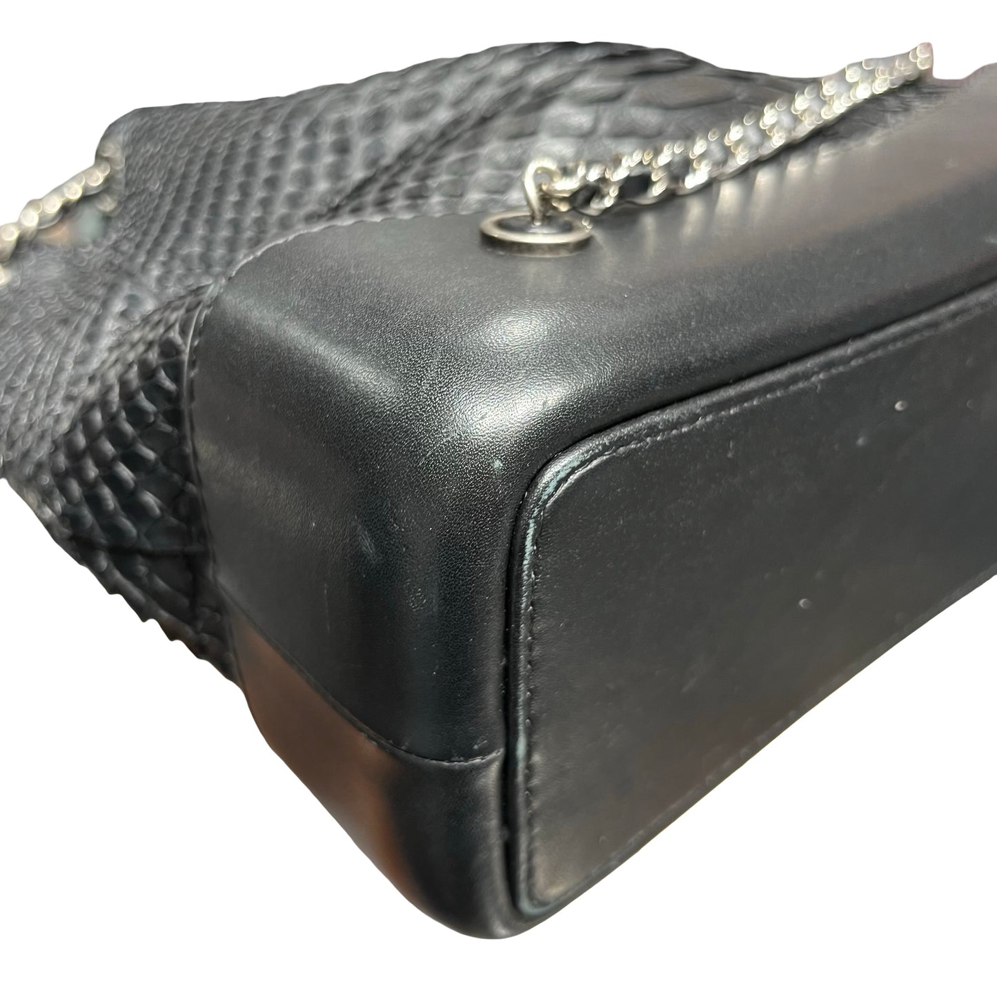 Used CHANEL Snake Skin Gabrielle Backpack Black