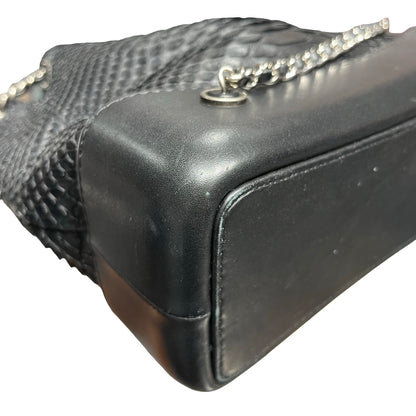 Used CHANEL Snake Skin Gabrielle Backpack Black