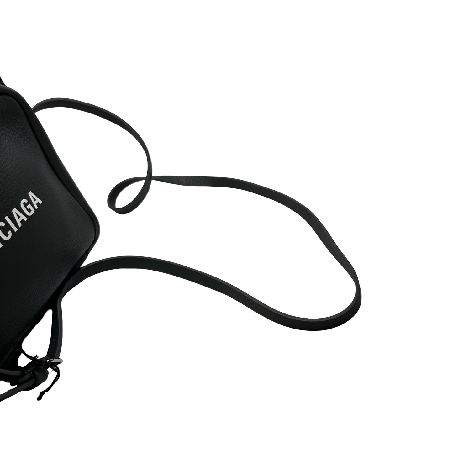 Used BALENCIAGA Calfskin Leather Crossbody Cross Body Bag Black PHW