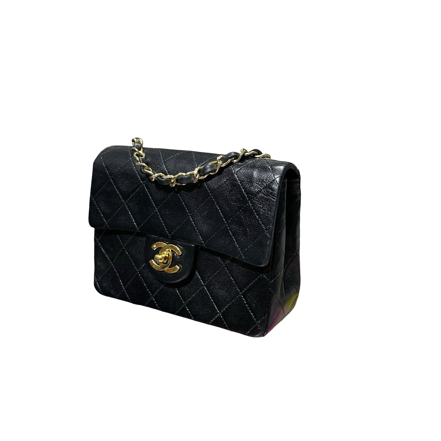 Used Chanel Vintage Mini Flap 17cm Shoulder Bag Black GHW
