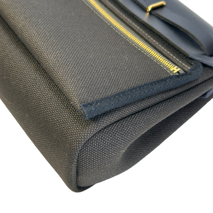 Brand New HERMES Canvas Leather Herbag Zip Shoulder Bag Black Gold