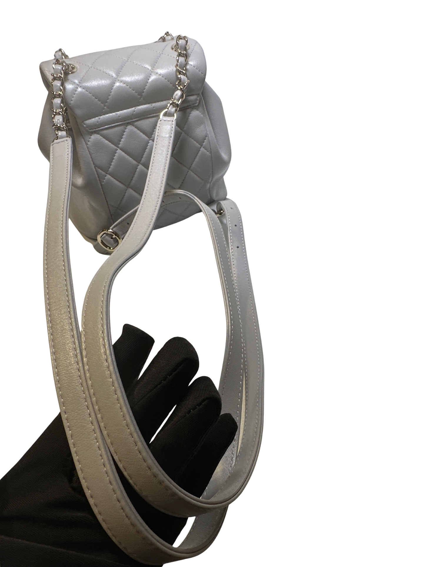 Used CHANEL Duma small Backpack (Rucksack) Grey GHW