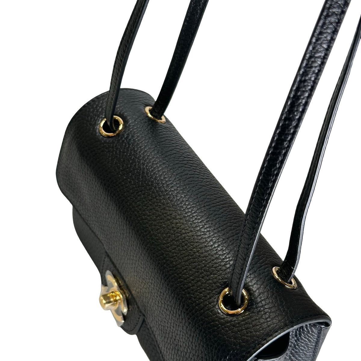 Brand New CHANEL Caviar Leather Flap Bag Shoulder Bag Black Gold