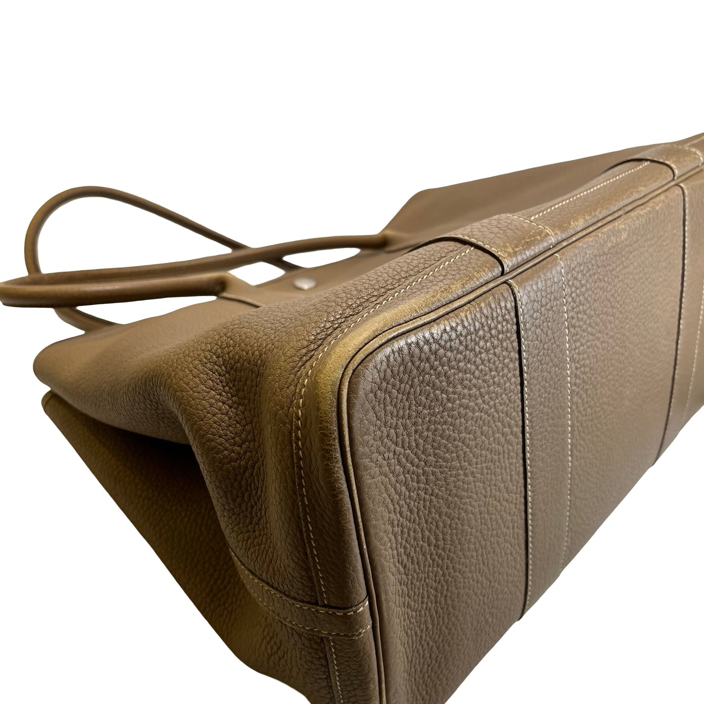 Used HERMES Negonda Leather Garden Party Tote Bag Etoupe
