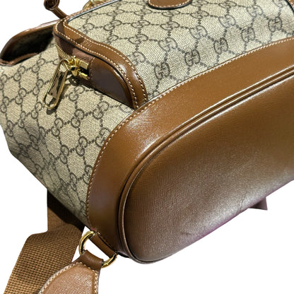 Used Gucci Canvas Gucci Monogram Backpack Backpack Beige Brown GHW
