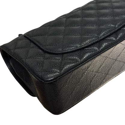 Used CHANEL Calfskin Leather CF 23 Shoulder Bag Black PHW