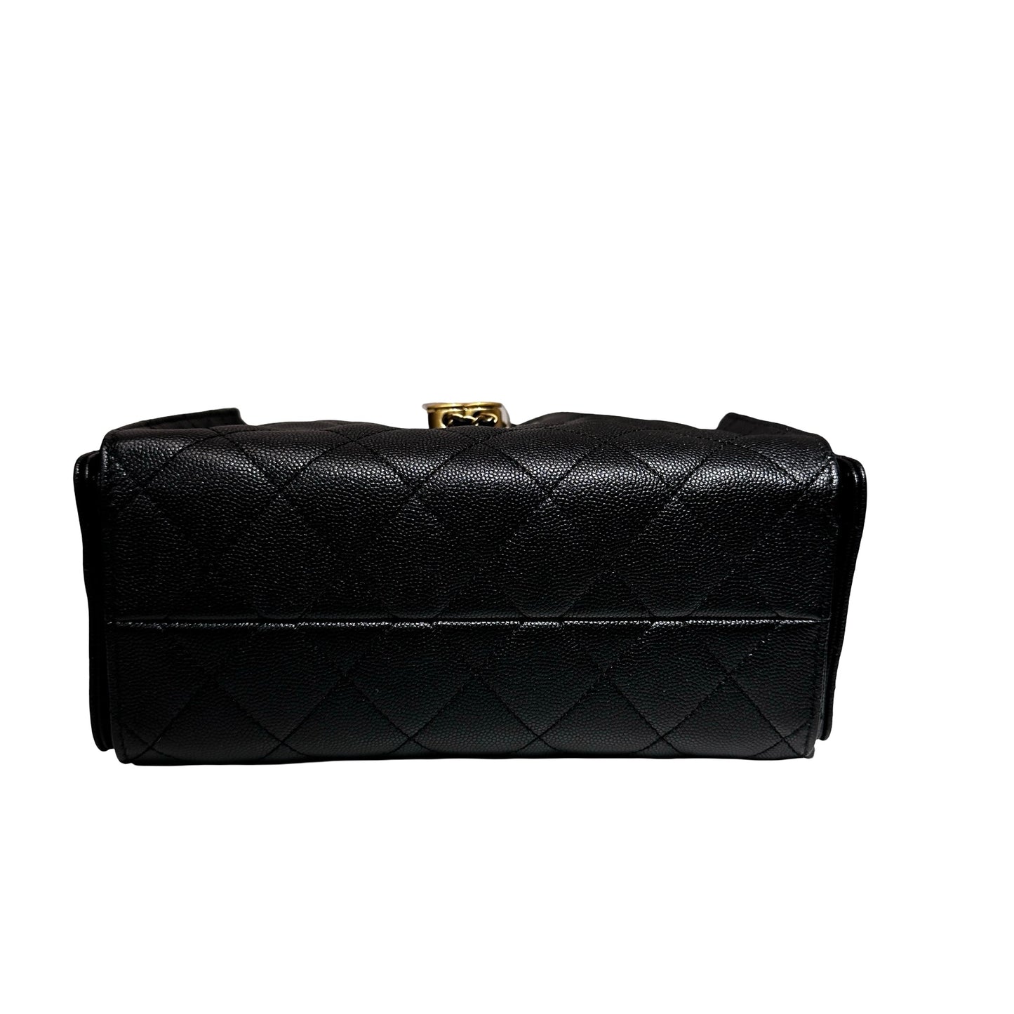 New CHANEL Caviar Leather 25 Mini Hobo Shoulder Bag Black GHW