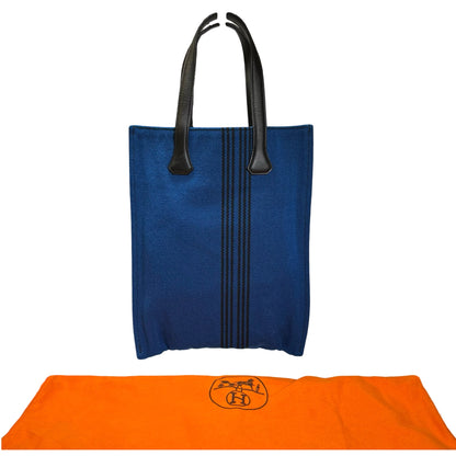 Used HERMES Potamos Cabas PM Shoulder Bag Black Navy Blue