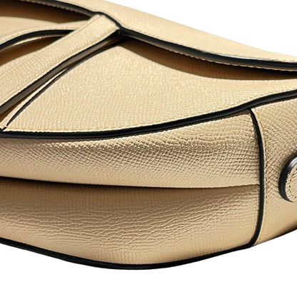 Used Dior Saddle Shoulder Bag Beige GHW