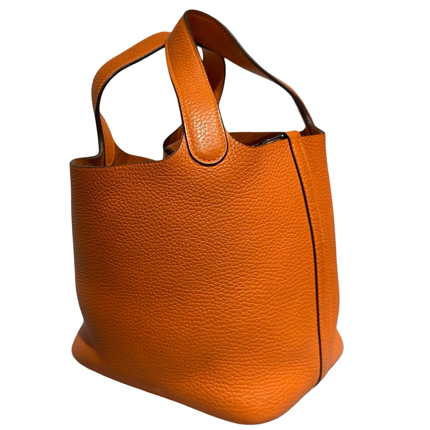 Used HERMÈS TC Picotin 18 Handbag Orange (93) PHW