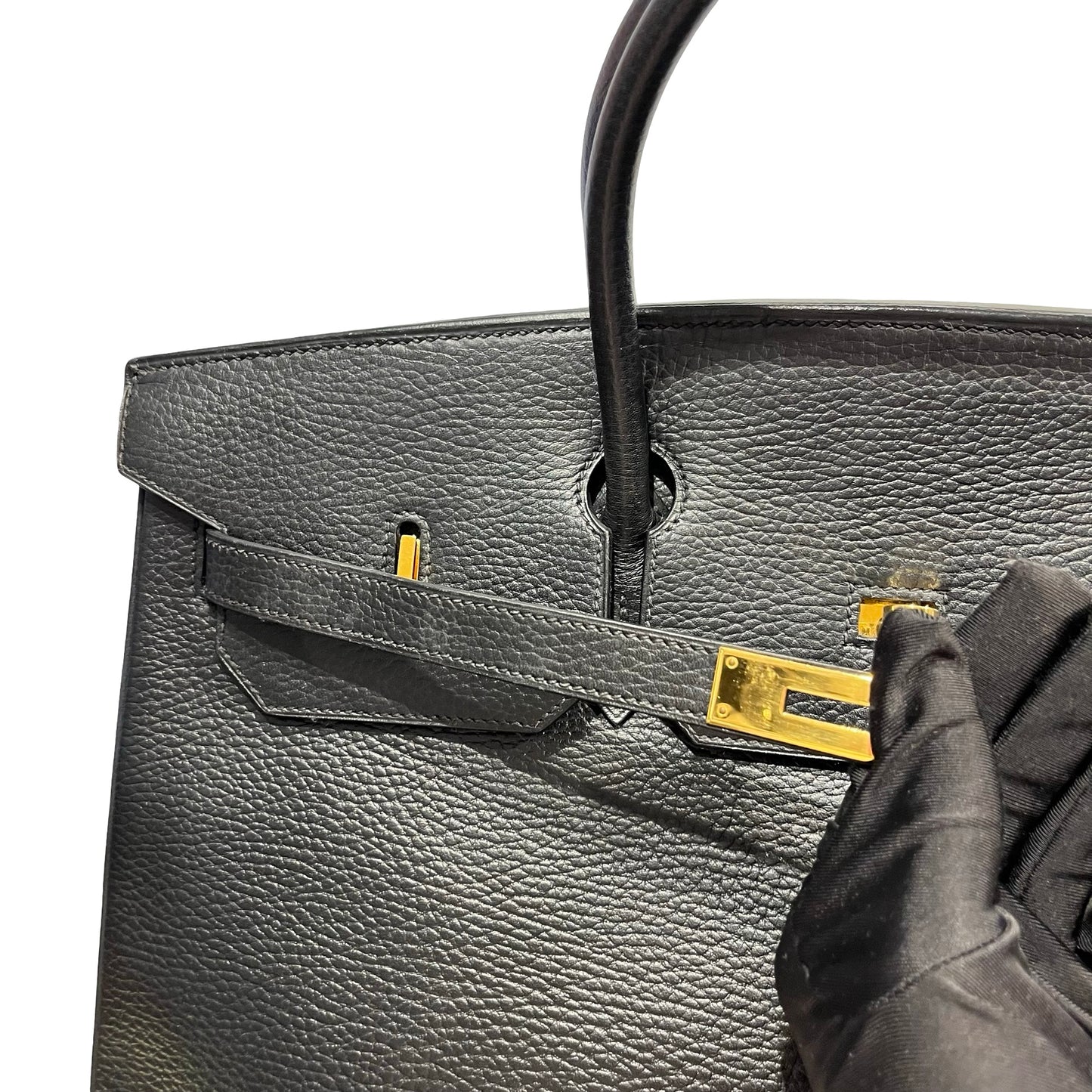 Used HERMES Togo Birkin Handbag Black