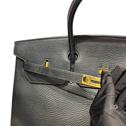 Used HERMES Togo Birkin Handbag Black