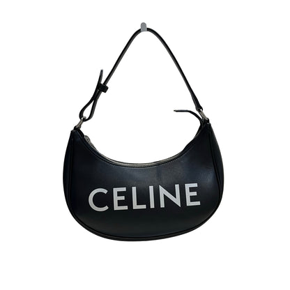 CÉLINE Calfskin Leather Ava Medium Handbag Black